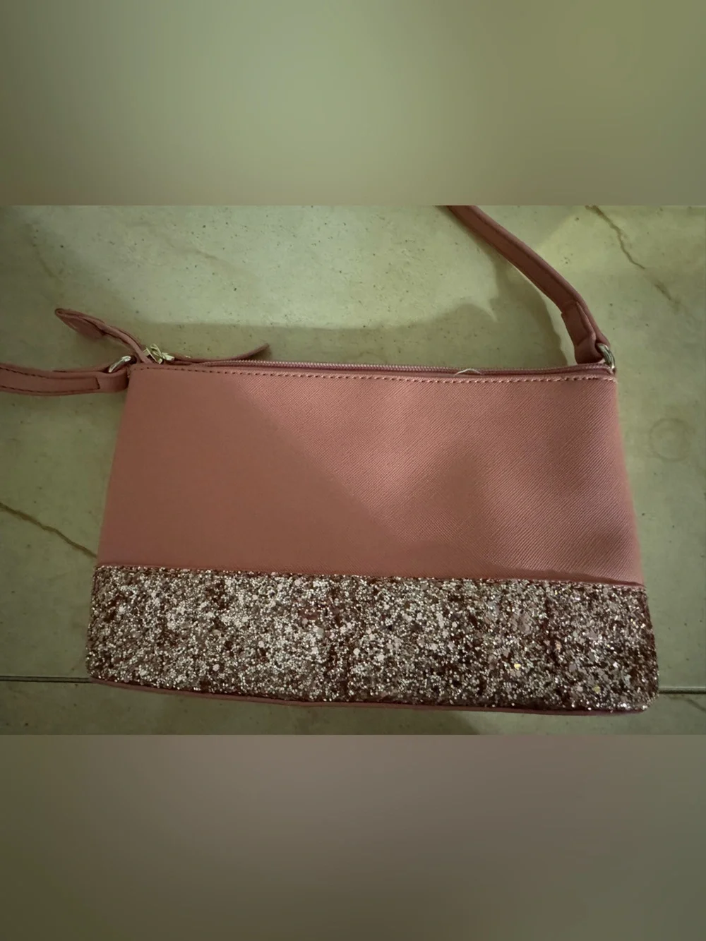 kate spade Coral Pink Crossbody with Glitter Trim & Matching Card Case